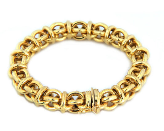 Open Round 14k Yellow Gold Link Bracelet