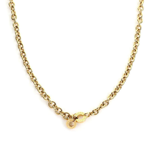 Bvlgari Oval & Round Link  18k Yellow Gold Chain Necklace