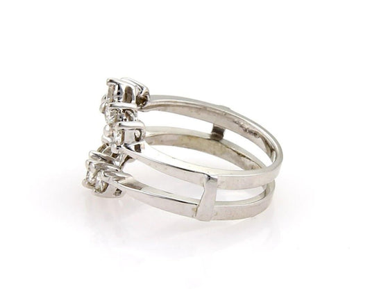 Diamond Insert 14k White Gold Ring - Size 6