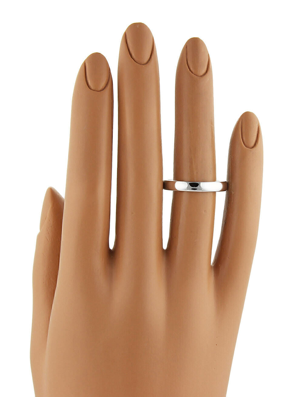 Damiani Noi Due 18k White Gold 3.5mm Plain Wedding Band - Size 9