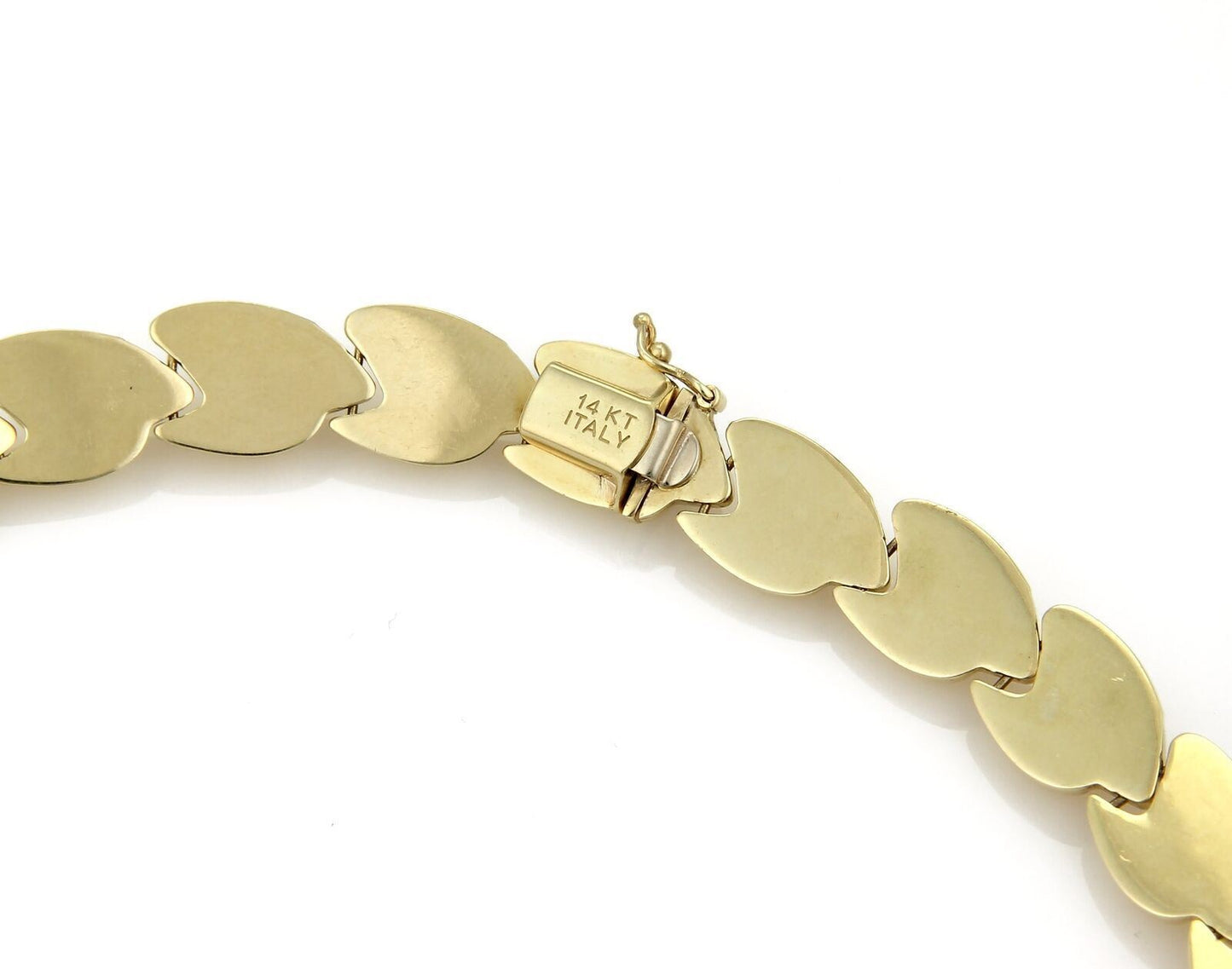 Z Shape 14k Yellow Gold Fancy Textured Link Collar Necklace