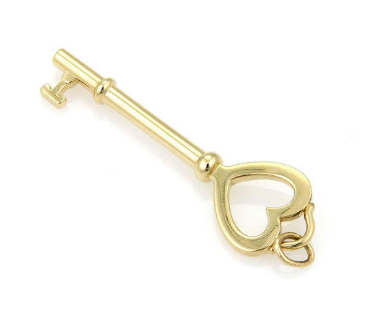 Tiffany & Co. 18k Yellow Gold Classic Heart Shape Key Charm Pendant
