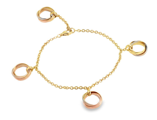 Cartier Trinity Tri-Color 18k Gold Bracelet