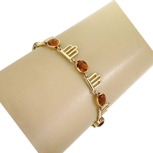 Citrine 14k Yellow Gold Fancy Link Bracelet