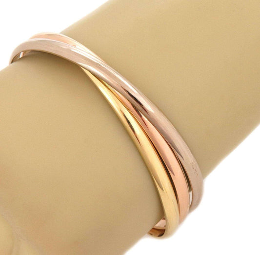 Cartier Trinity 18k Tri Color Gold Bangle Bracelet w/Paper