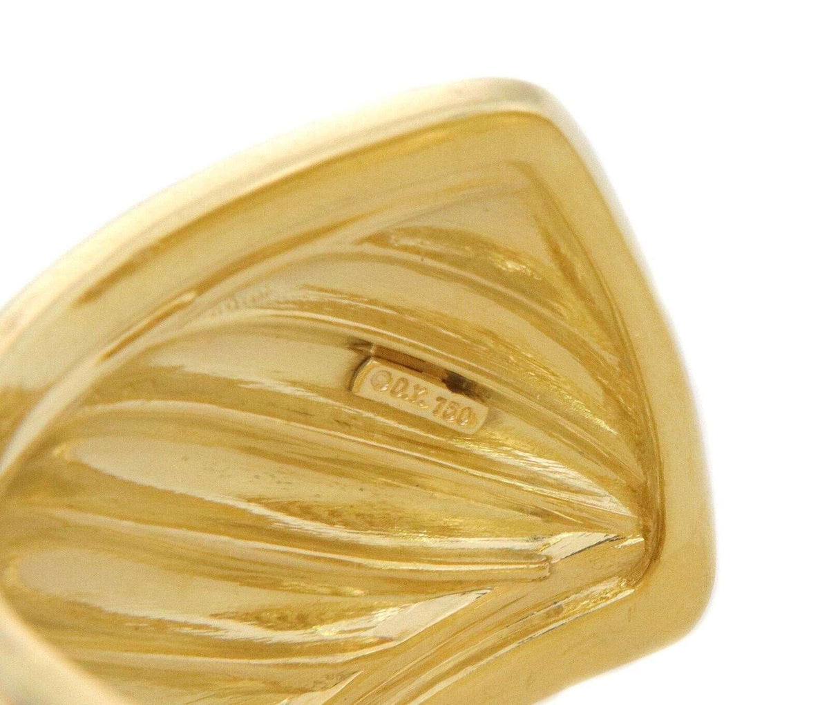David Yurman Sculpted Pave Diamond 18k Yellow Gold Wide Cuff Bangle Bracelet