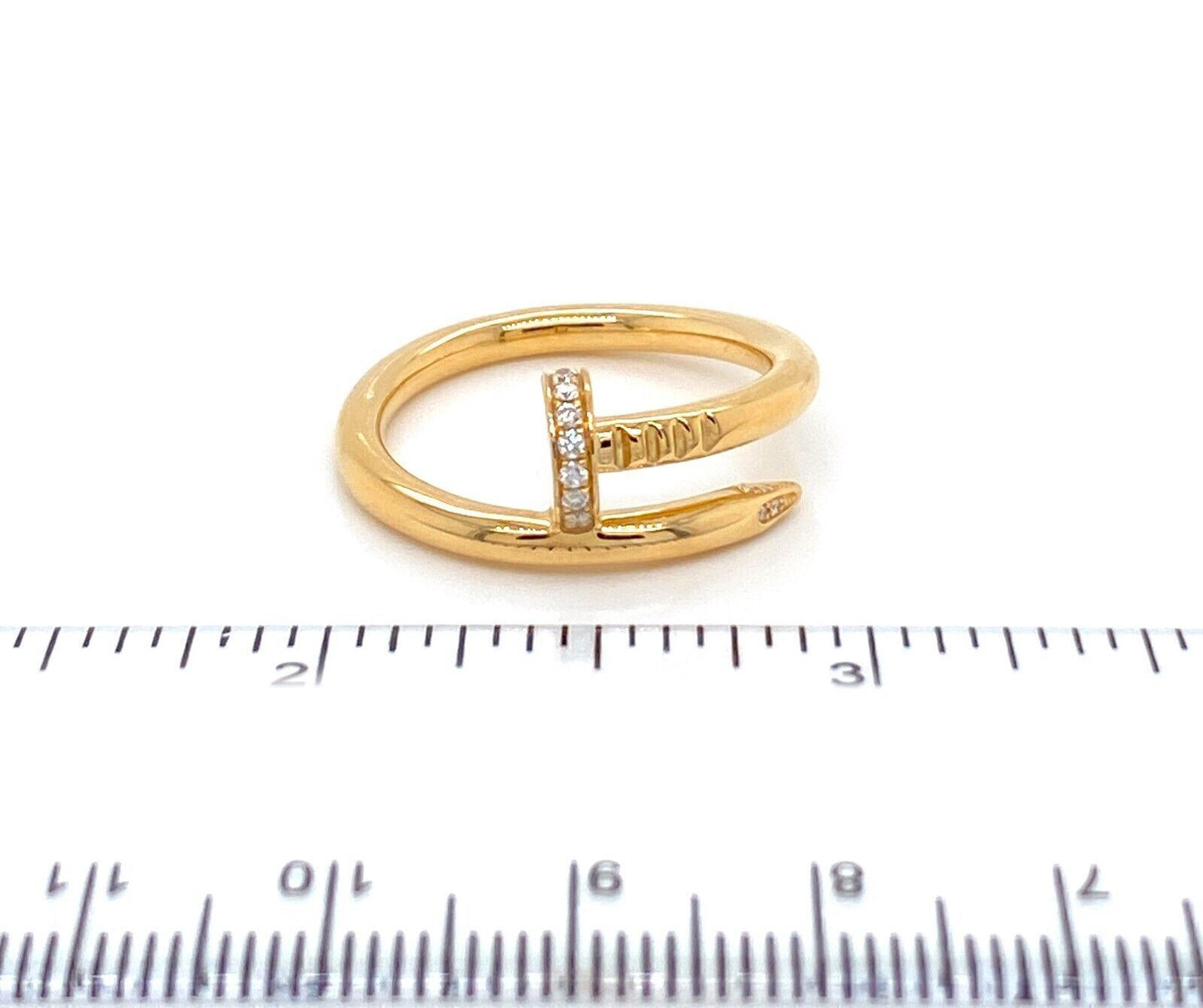 Cartier Juste un Clou Nail Diamond 18k Yellow Gold Ring - Size 10