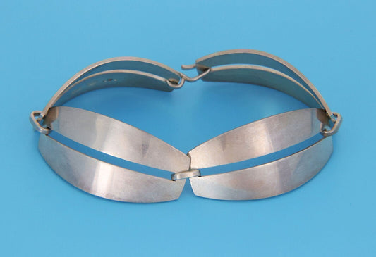 Georg Jensen #170 Sterling Silver Curved Link Bracelet 6.5" Long