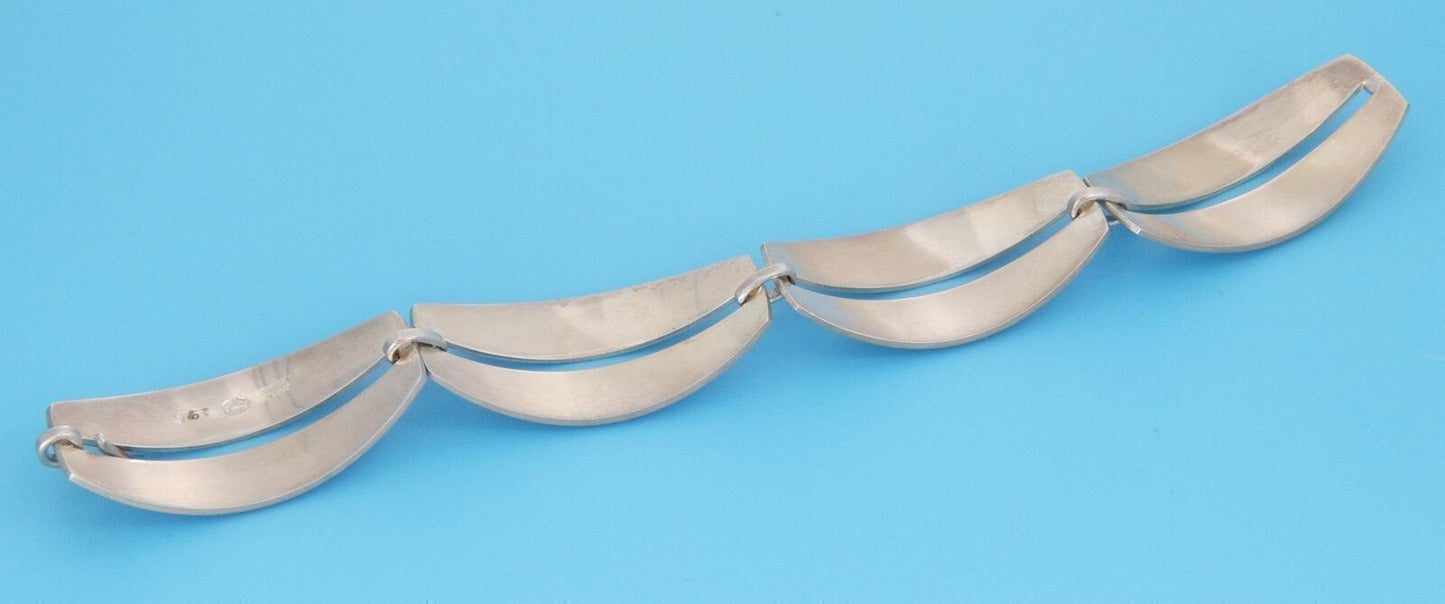 Georg Jensen #170 Sterling Silver Curved Link Bracelet 6.5" Long