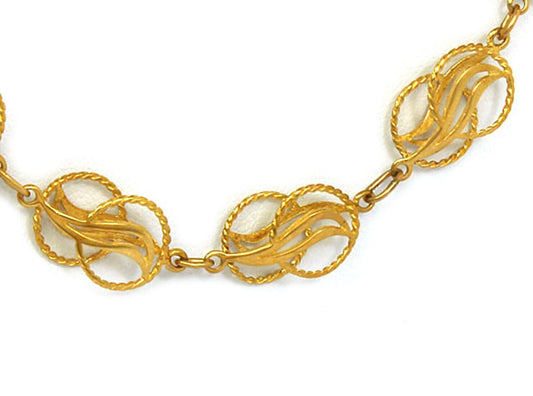 Fancy Wire Open Link 14k Yellow Gold Necklace 30"Long