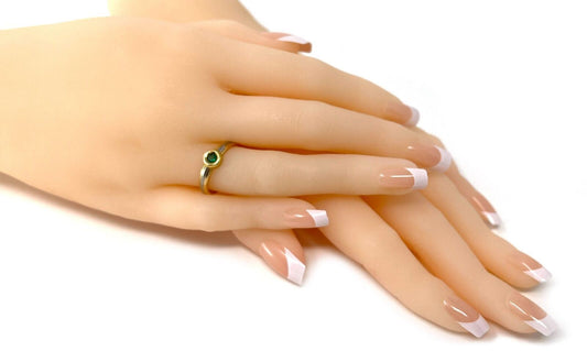 Cartier Trinity Emerald 18k Tri-Color Gold Stack Band Ring - Size 6