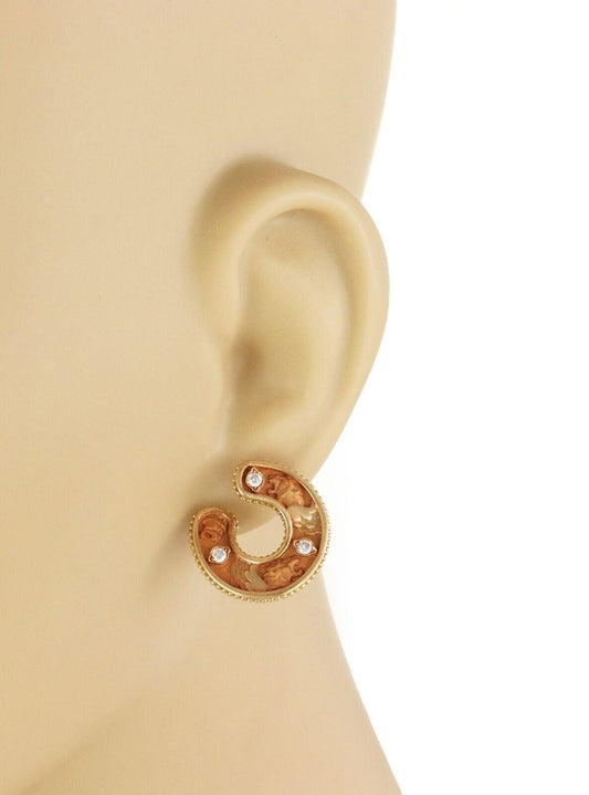 Magerit Diamond 18k Yellow Gold Panther Stud Earrings