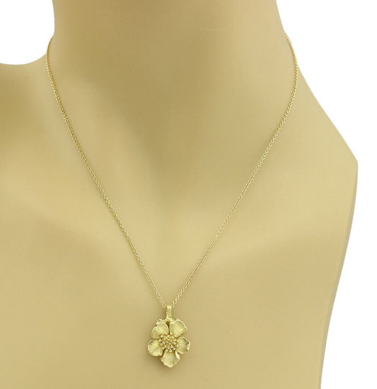 Tiffany & Co. Dogwood 18k Yellow Gold Floral Pendant Necklace
