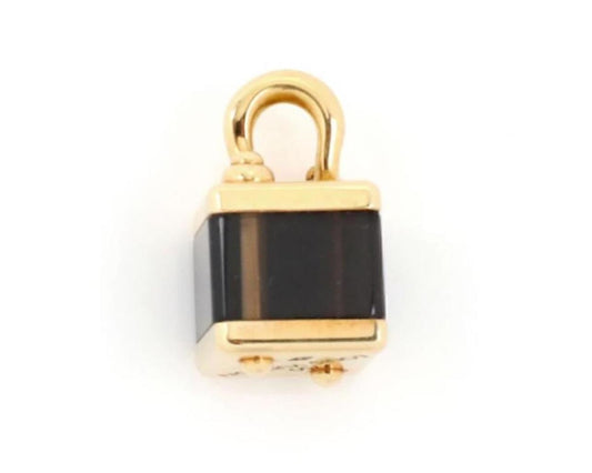 Louis Vuitton Brown Cube Bag 18k Yellow Gold Charm Pendant