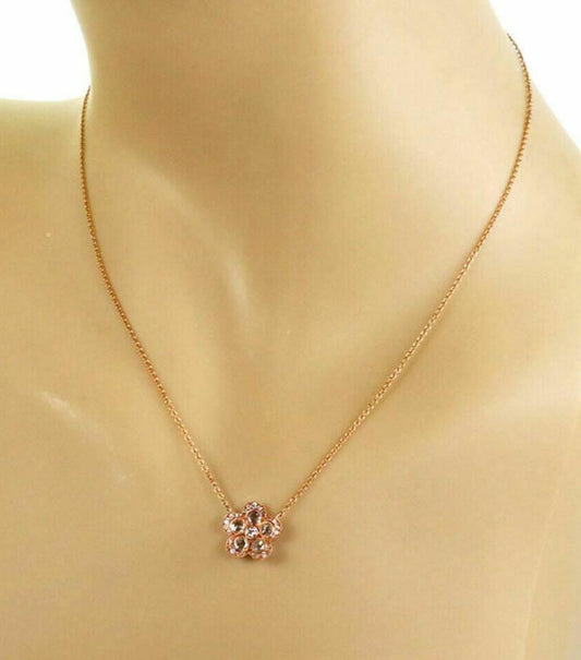 Tiffany & Co. Enchant Garden Flower Diamond 18k Rose Gold Pendant Necklace