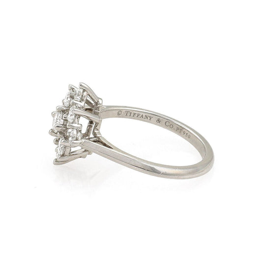 Tiffany & Co. Diamond Platinum Floral Ring - Size 4.5