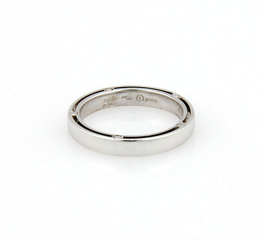 Damiani Diamond 18k White Gold 3mm Wide Band Ring - Size 5