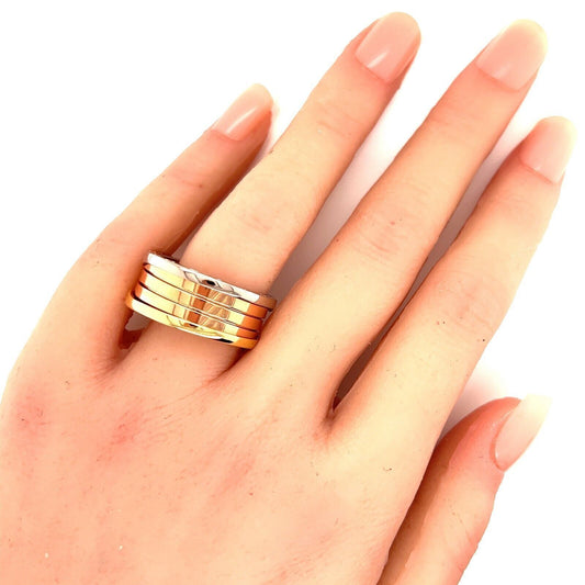 Bvlgari B.zero1 Three Band Ring in 18k Rose, White & Yellow Gold Size - 10.5