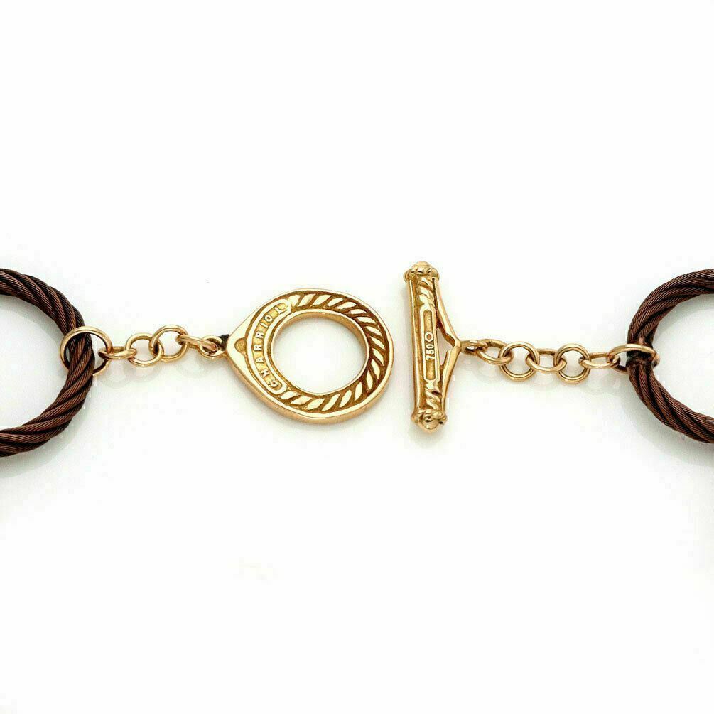 Charriol Diamond Stainless Steel & 18k Gold Circle Link Toggle Bracelet