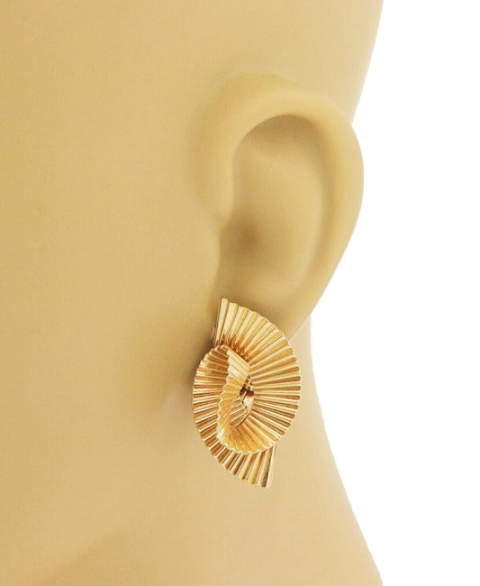Tiffany & Co. 14k Yellow Gold Fluted Ribbon Twist Clip On Earrings