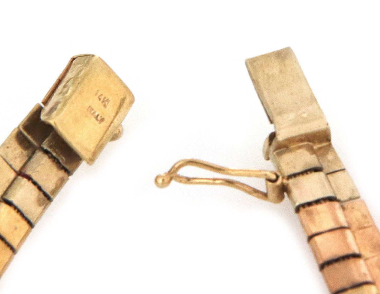 Cleopatra 14k Tri-Color Gold Graduated Collar Necklace