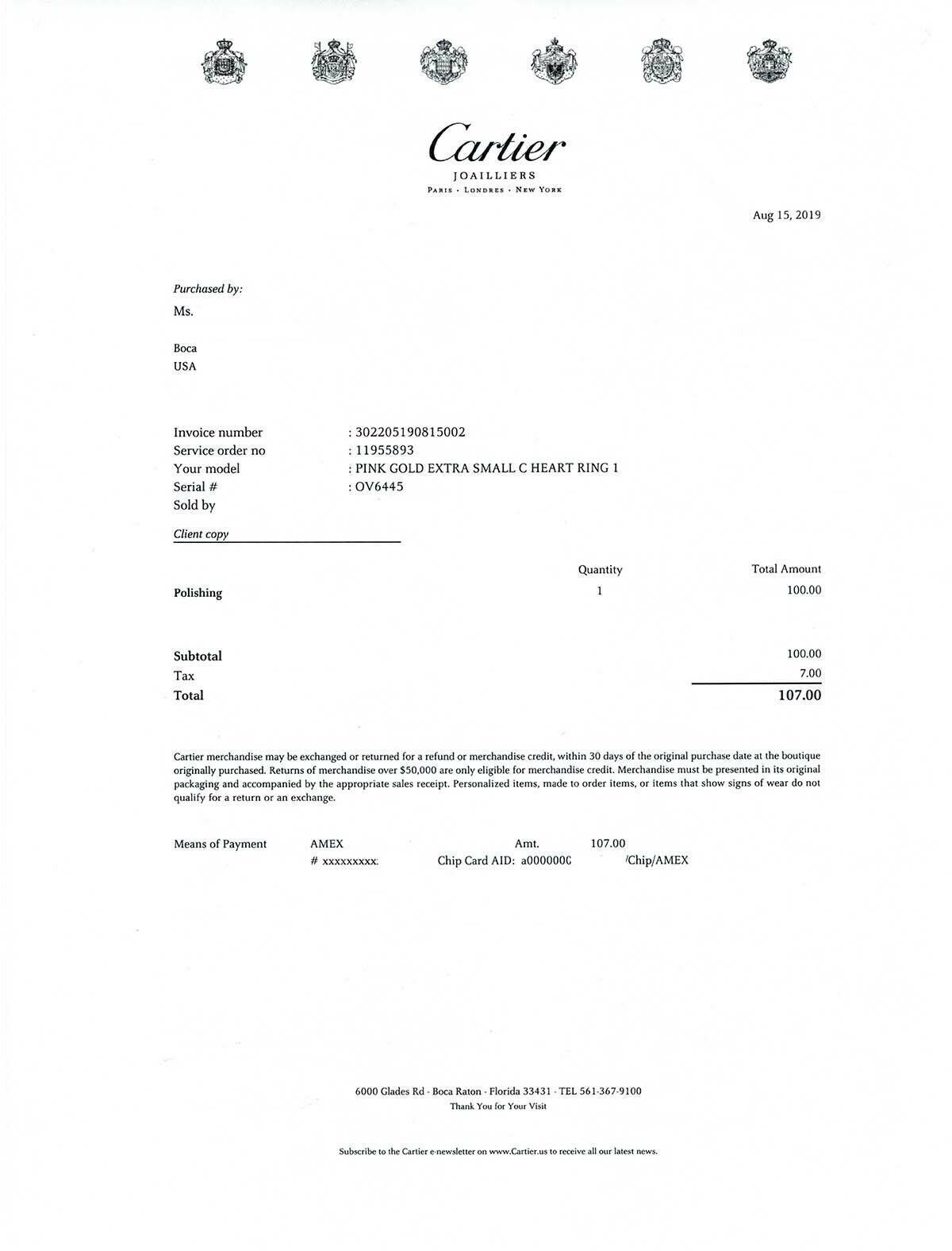 Cartier C Hearts Collection Pink Sapphire 18k Rose Gold Ring w/Paper -  Size 4.5