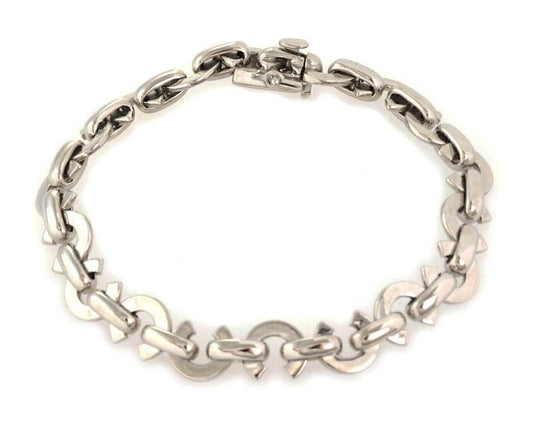 Chanel 18k White Gold C Link Bracelet
