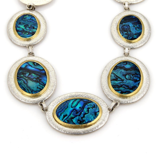 Gurhan Surf Paua Shell Sterling & 24k Gold Accent Discs Necklace