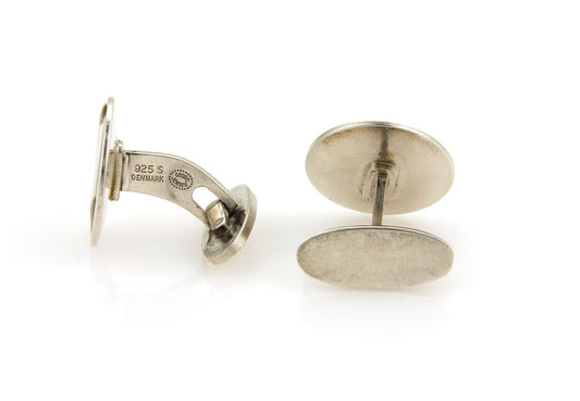 Georg Jensen Sterling Horse Round Top Stud Cufflinks