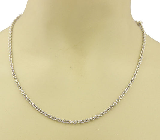 Bvlgari 18k White Gold Rolo Link Adjustable Chain Necklace