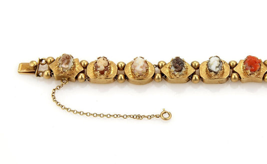 Multi Gems 14k Yellow Gold Slide Bracelet