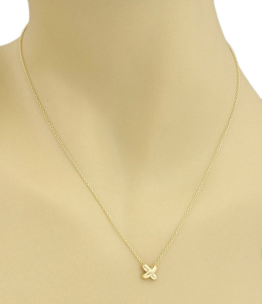 Tiffany & Co. Stitch Crossover 18k Yellow Gold Pendant Necklace