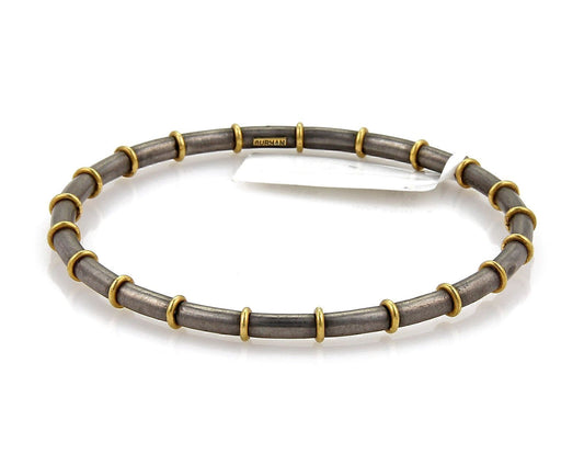 Gurhan Midnight 24k Gold Overlay & Dark Sterling Silver Bangle Bracelet