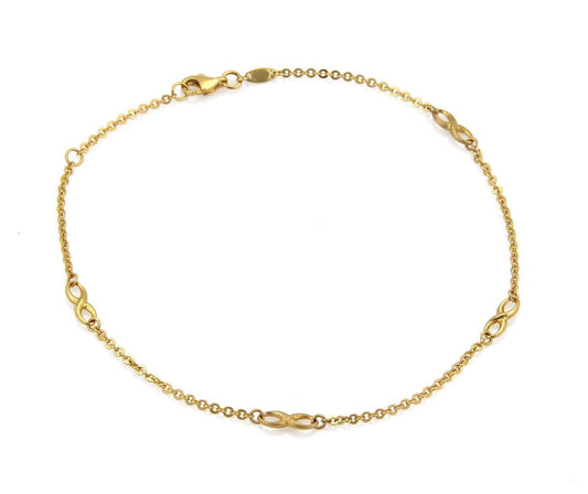 Infinity Design 21k Gold Chain Anklet 10" long