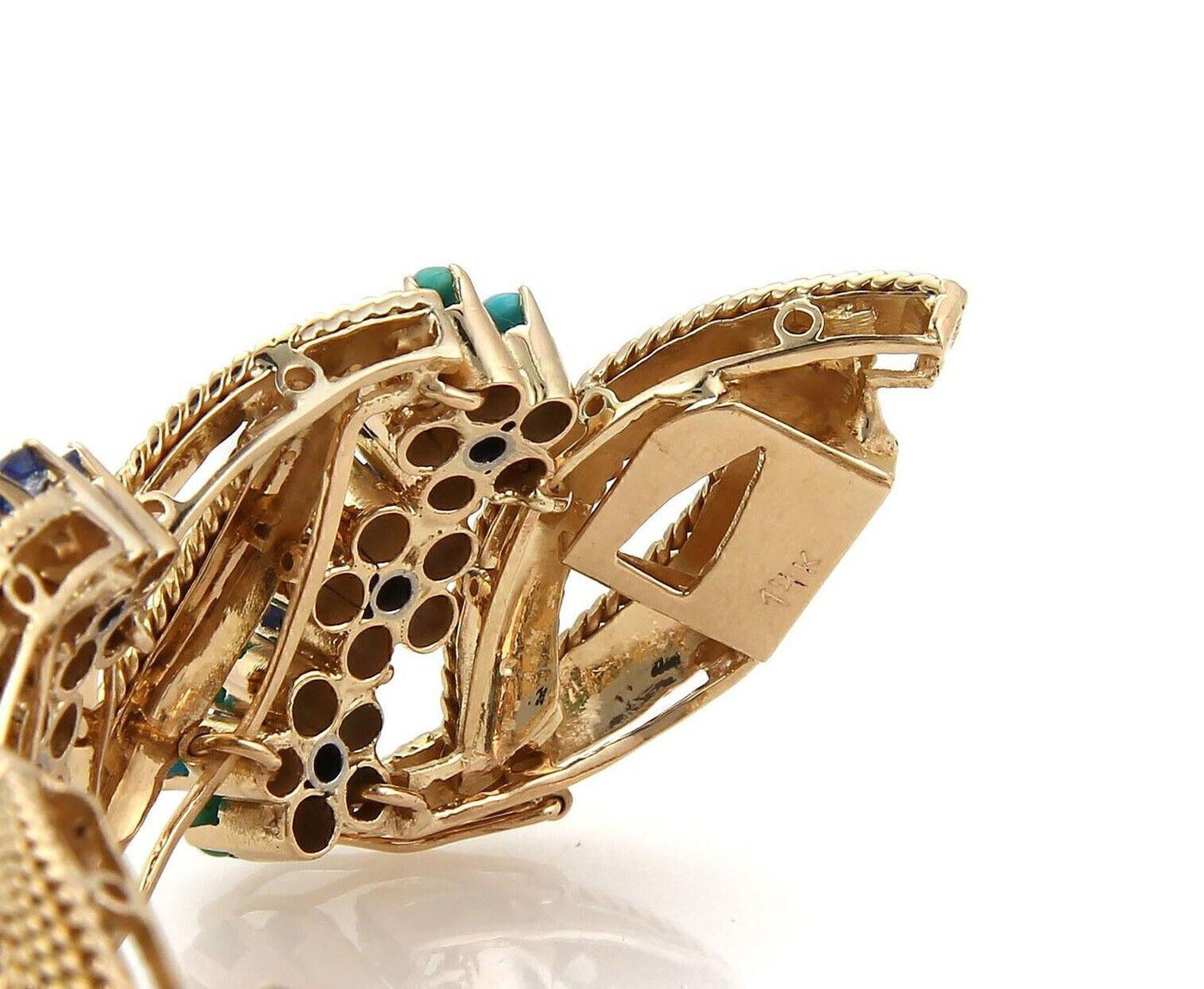 Diamond Sapphire & Turquoise 14k Rose Gold Bracelet