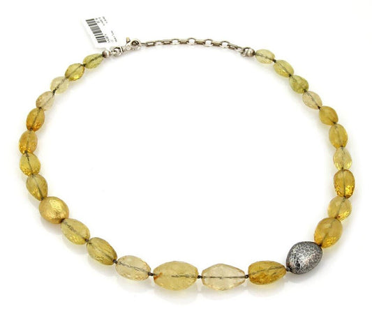 Gurhan 240ct Yellow Beryl Sterling & 24k Gold Necklace
