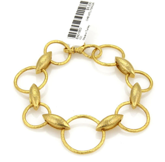 Gurhan Wheatla 24k Gold Assorted Circle & Wheat Link Bracelet