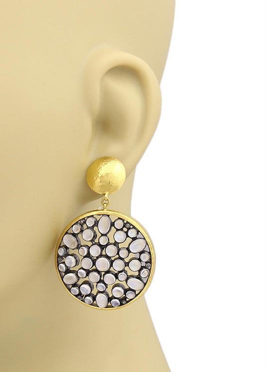 Gurhan Venus Moonstone 24k Gold & Sterling Large Dangle Earrings