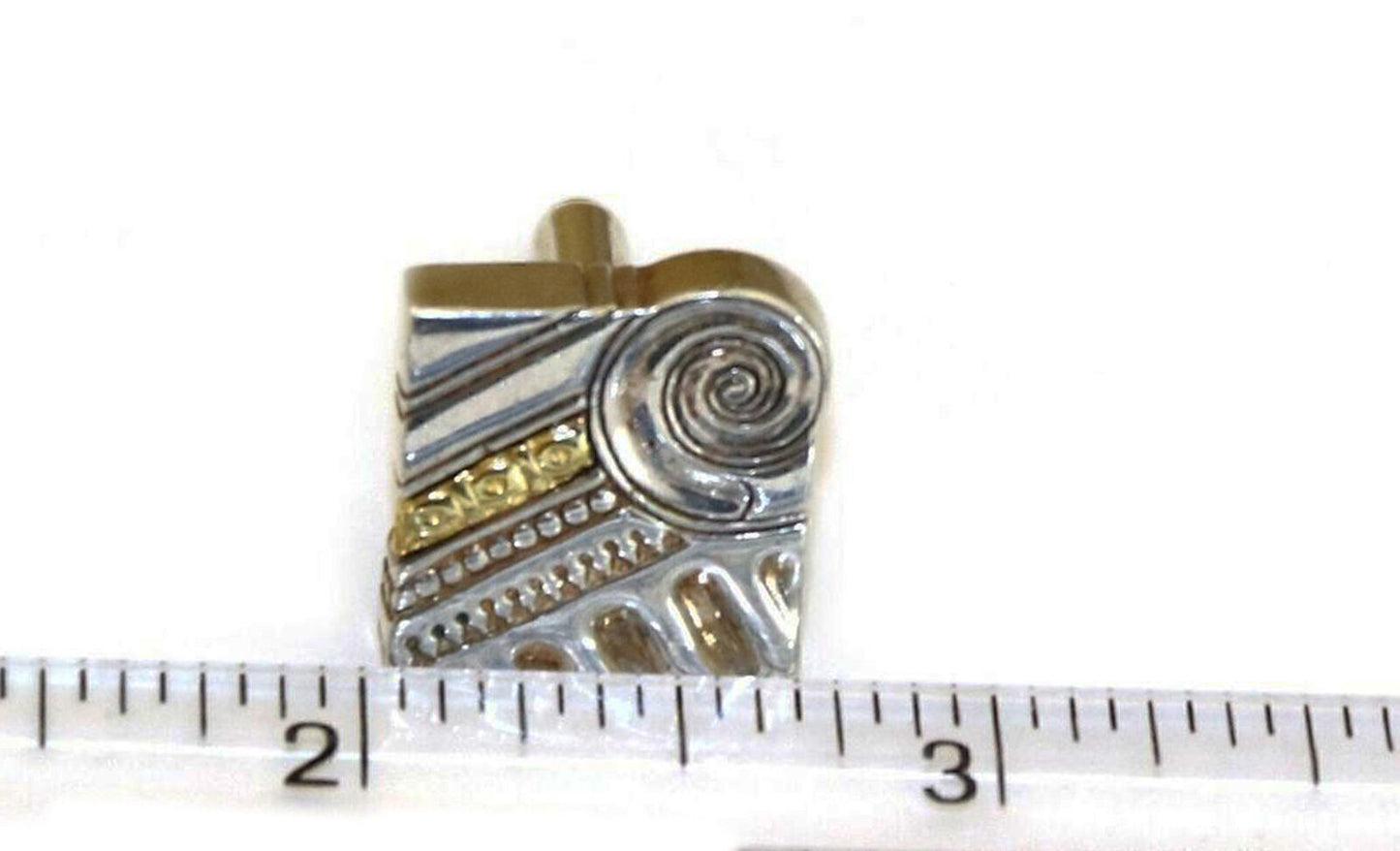 Lagos Caviar Sterling 18k Yellow Gold Fancy Design Square Top Stud Cufflinks