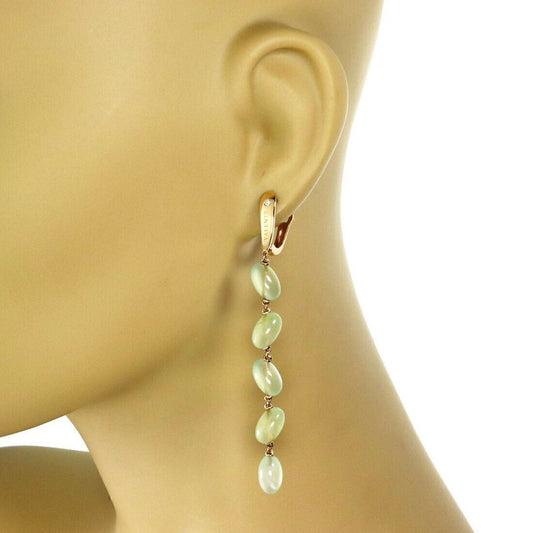 Valente 18k Pink Gold Peridot Diamond Dangle Earrings