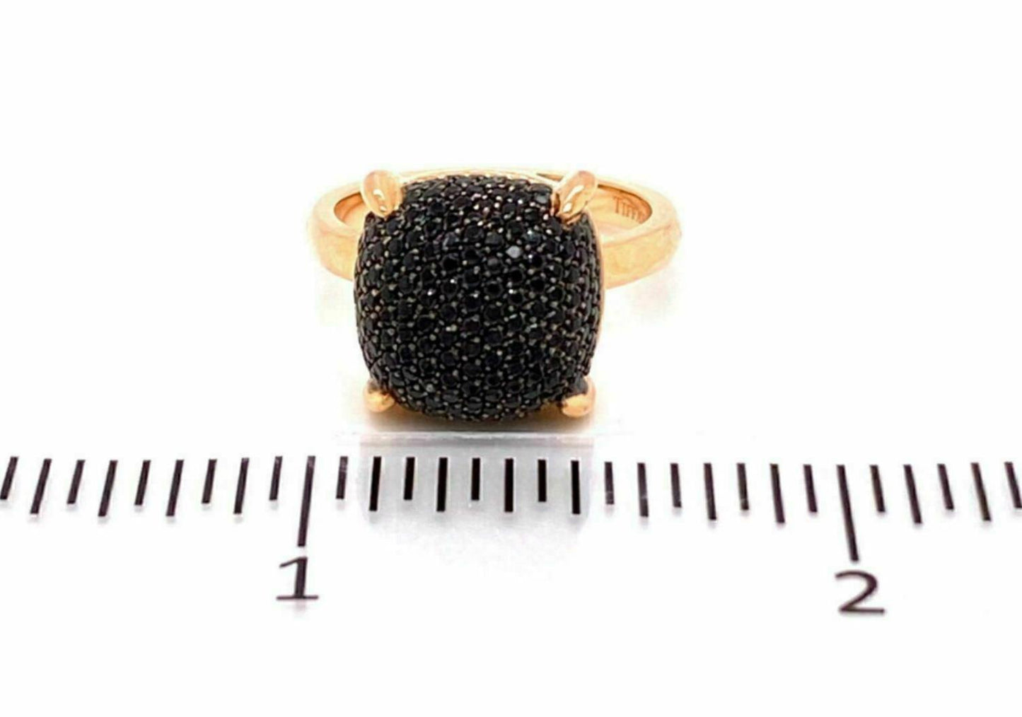 Tiffany & Co. Picasso Black Spinel Sugar Stacks 18k Rose Gold Ring - Size 6