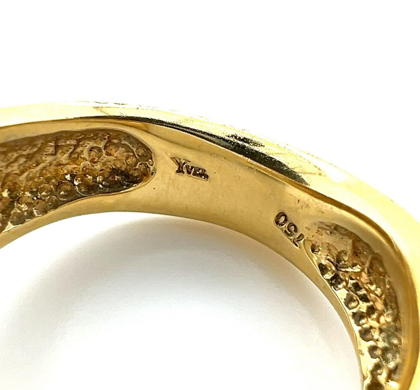 Yvel 18k Yellow Gold Satin Sea Baroque Freshwater Pearl Ring Size 6