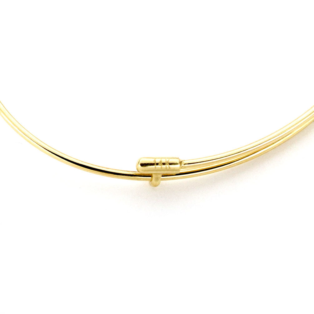 Enamel Strawberry Expandable 14k Yellow Gold Baby Bangle Bracelet