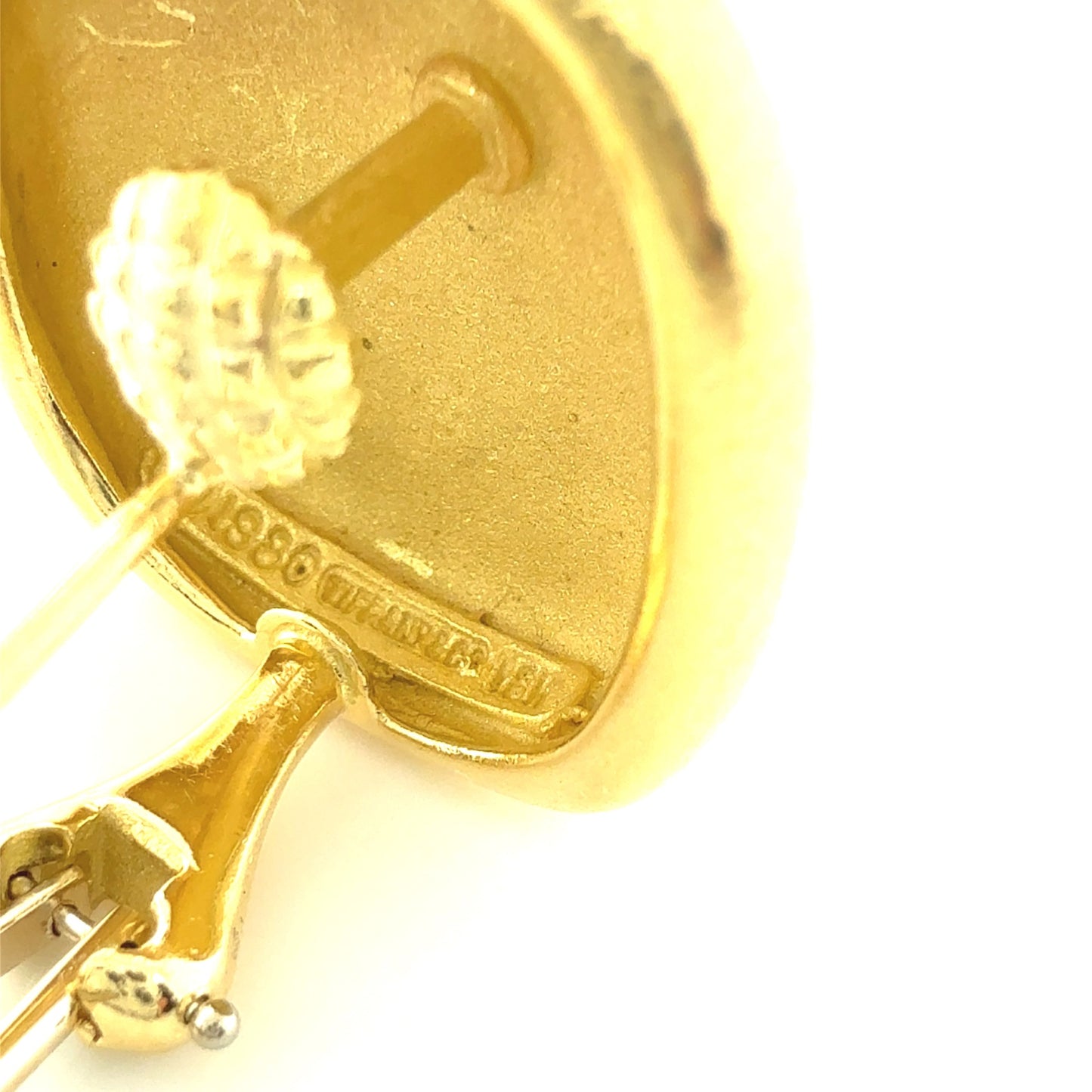 Tiffany & Co. Vintage 1980s 18k Yellow Gold Cushion Dome Earrings