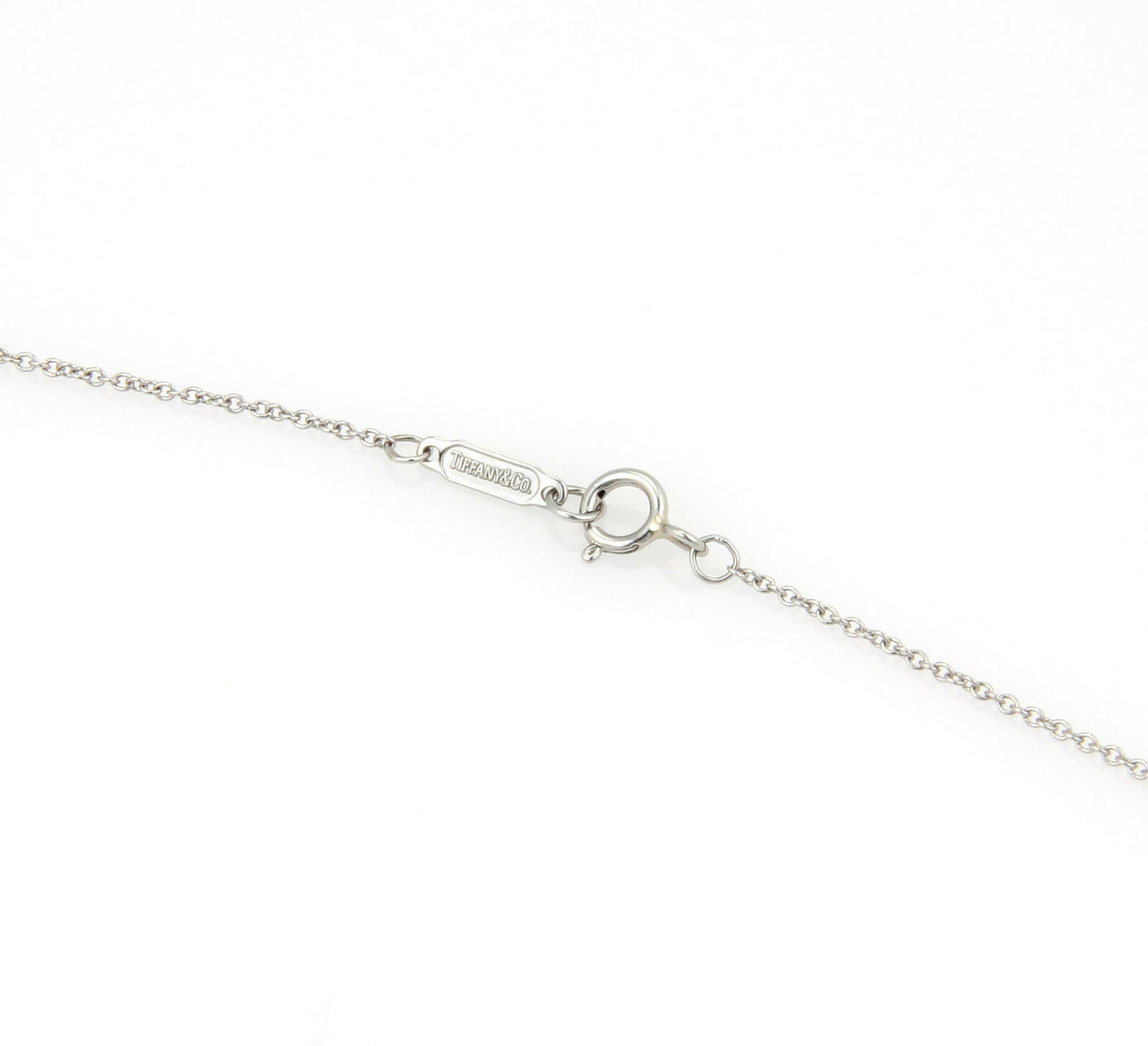 Tiffany & Co. Etoile Diamond Platinum 3 Stone Heart Slide Pendant Necklace
