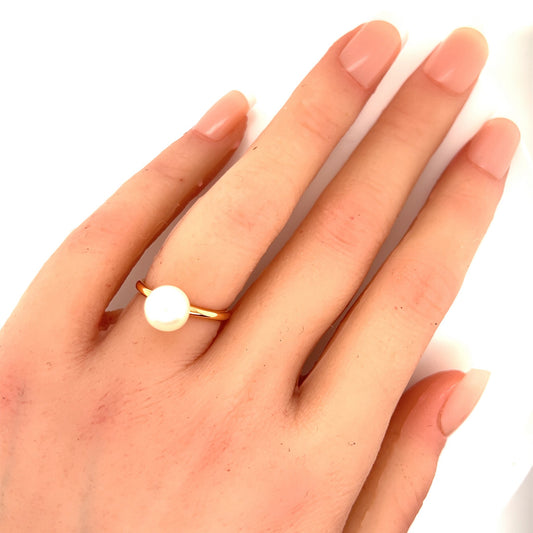 Tiffany & Co. HardWear Pearl 18k Rose Gold Ring Size 5