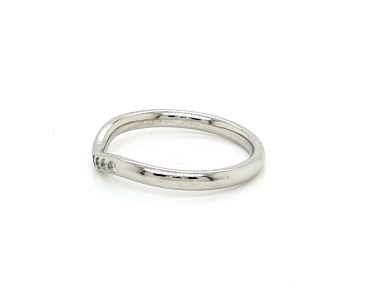 Tiffany & Co. Elsa Peretti Diamond Curved Band Platinum Ring Size 6