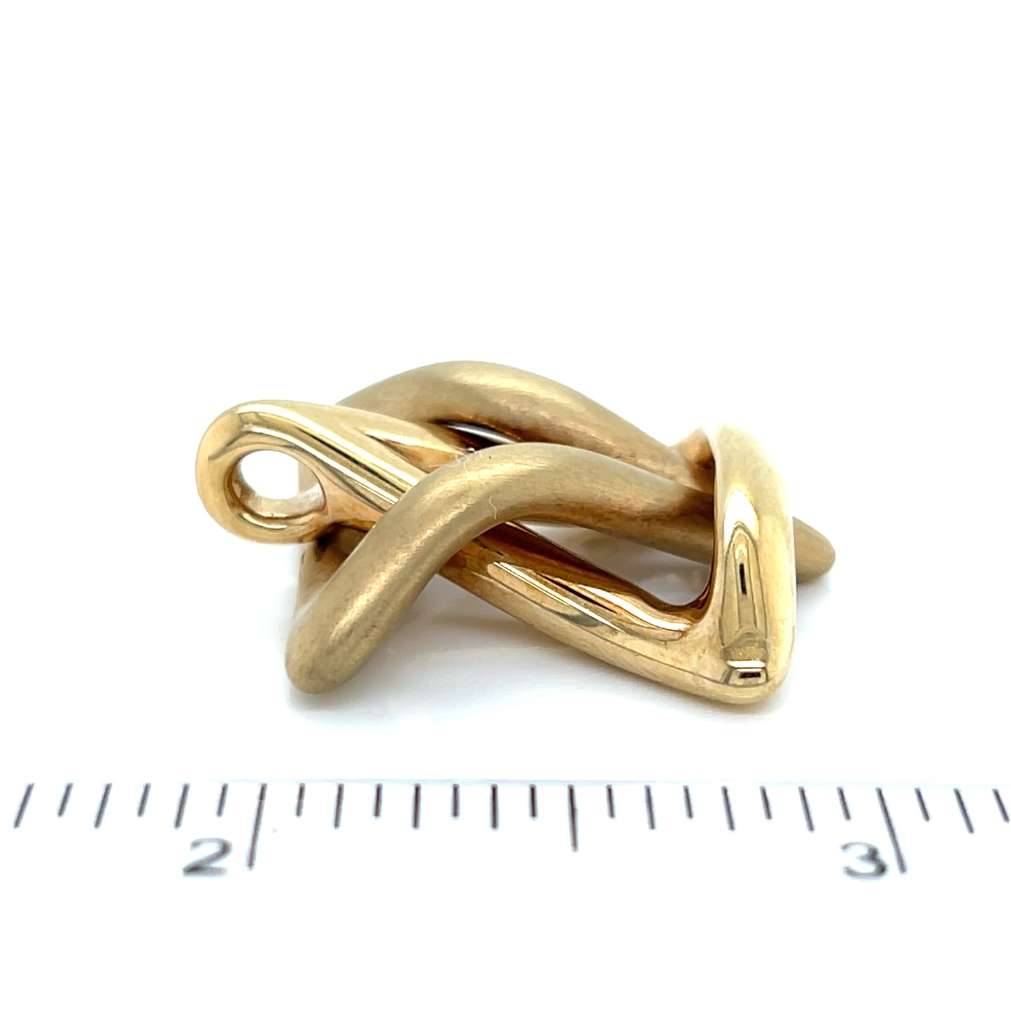 Puffed Interlocking Star of David 14k Yellow Gold Charm Pendant