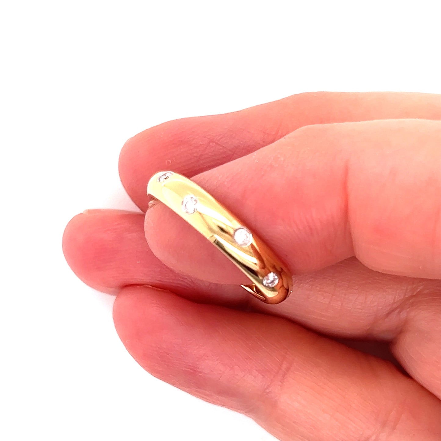 Tiffany & Co. Etoile Diamond 18k Gold Platinum Band Ring - Size 7.5