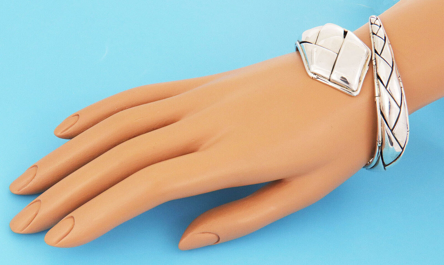 John Hardy Planted Bamboo Sterling Silver Fancy Bypass Flex Bracelet